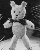 knitting pattern for teddy bear from 1950s in mohair