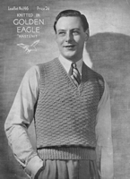 vintage mens slipover tank top knitting pattern 1930