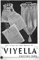 vintage hot water bottle, sponge bag cover, face glove ad linen bag knitting pattern 1930s