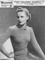 vintage ldies jumper knitting pattern 1930s