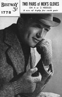 vintage bestway glove knitting pattern for men 1940s