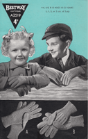 vintage gloves  for boys and girls from 1940s knitting patterns