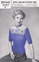 vintage ladies fair isle willow pattern knitting pattern 1940s