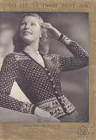 vintage ladies fair isle cardigan knitting pattern 1940s