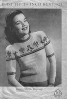vintage ladies fair ilse jumper knitting pattern 1940s