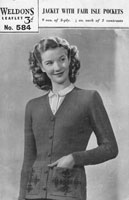 vintage weldons fair isle knitting pattern for ladies cardigan 1940s