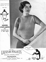 vintage ladies duiagonal jumper knitting pattern 1930s