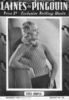 vintage 1930s knitting pattern for ladies jumper