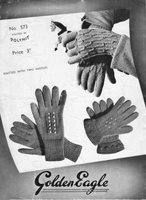 vintage ladies gloves knitting pattern from 1940s