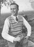 viintage men's fair isle slipover knitting pattern 1940s