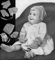 vintage baby bonnets knitting pattern from 1940s