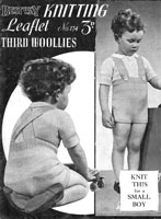 vintage baby boys buster set knitting pattern from 1940s