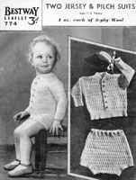 vintage baby boy knitting pattern from 1940s