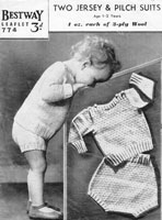 baby boys suit knitting pattern from 1940s