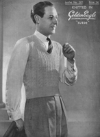 vintage mens v neck tank top knitting pattern 1930s