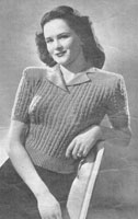 vintage ladies knitting pattern from 1940s for a jumper