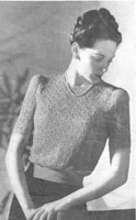 vintage ladies fabulous knitting pattern for a jumper from 1940s