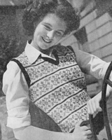 vintage ladies fair isle slip over or vest knitting pattern from 1948