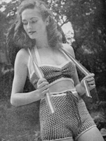 vintage ladies fair isle swim suit knitting pattern 1948