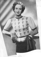 vintagfe ladies tyrolean jacket knitting pattern from 1940s