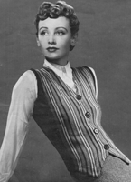 vintage ladies stripe waistcoat knitting pattern from the 1930s