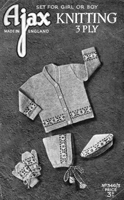 fiar isle childs jacket hood and beret knitting pattern from 1940s