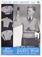 vintage boys v neck fair isle border jumper to fit 12 to 14 years 1940