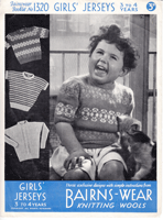 vintage child's knitting pattern for fair isle jumper