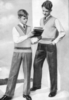 vintage boys v neck jumper with fair ilse trim 1940s