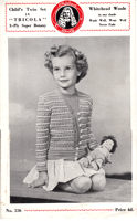  girls twin set with fair cardigan to fit 24 to 27 inch chest 1940s