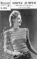 vintage ladies slash neck jumper knitting pattern from 1940s