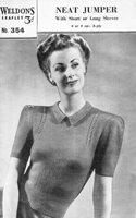 vintage ladies 1940s jumper with short or long sleeves 1940s wartime