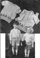 vintage childs jumper and cardigan knitting pattern with motif picture knit scotttie dog
