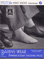 vintage mens knitting pattern for socks 1940s