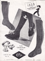 vintage ladies sprots knee socks knitting pattern 1930s