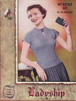 vintage ladies knitting pattern 1950s summer top