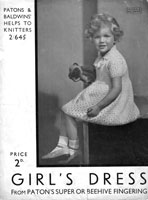 vintage girls dress knitting pattern from 1930s