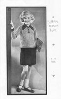 vintage girls suit knitting pattenf rom 1930s