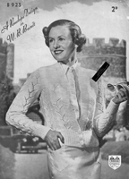 penelope 923 acrdigan knitting pattern from 1930s 
