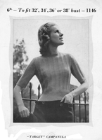 vintage ladies jumper knitting pattern from target 1146 1940s