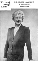vintage ladies jacket knitting pattern from 1940s weldons 227