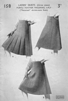 vintage ladies knitting skirt patternf rom 1940s wartime