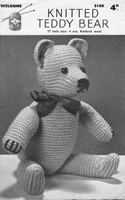 vintage baby bear knitting pattern form 1940s