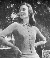 vintage ladies cardigan knitting pattern 1945