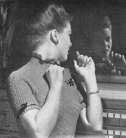 ladies vintage knitting pattern from 1946 for lacy evening jumper