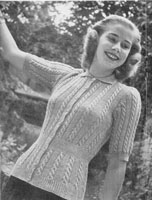 vintage knitting pattern for ladies long line jumper