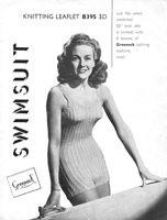 vintage ladies swim suit knitting pattern 1940s