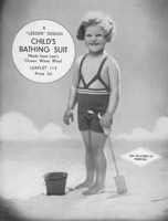 vintage child's sun suit knitting pattern swim siut 1930s