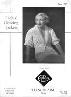 vintage ladies dressing jacket knitting patten 1930s