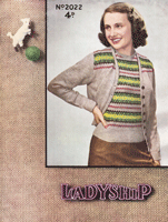 vintage ladies fair isle twins et knitting pattern form 1940s